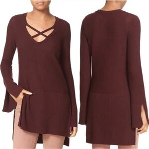 Free People “Midnight” Sweater Tunic with bell sleeve